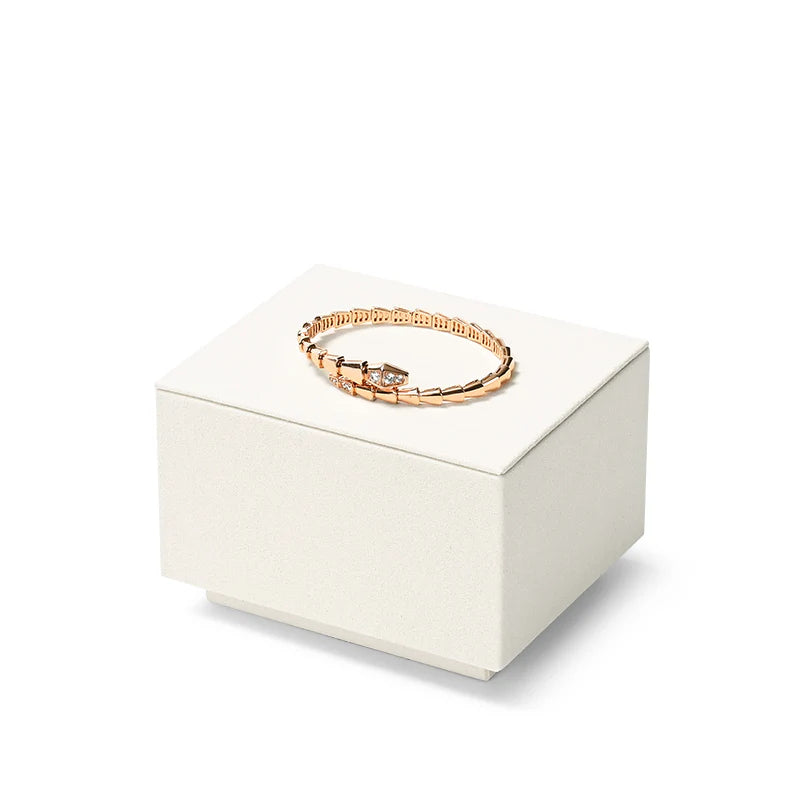 Beige Microfiber Earrings Ring Necklace Jewelry Display Set TT255