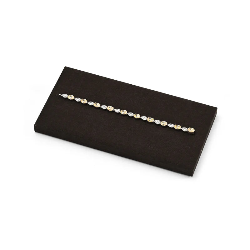 Oirlv Brown Microfiber Earrings Ring Necklace Jewelry Display Set TT298