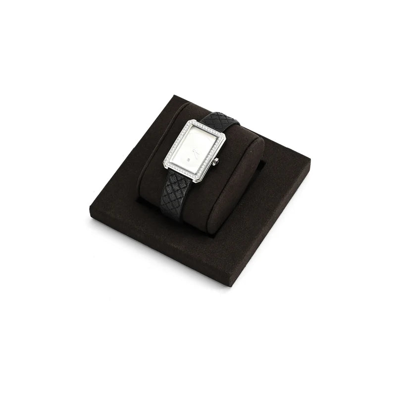 Oirlv Brown Microfiber Earrings Ring Necklace Jewelry Display Set TT298