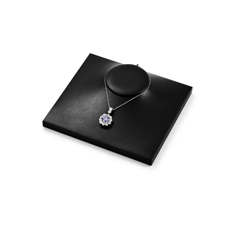 Oirlv Black PU Leather Earrings Ring Necklace Jewelry Display Set TT319