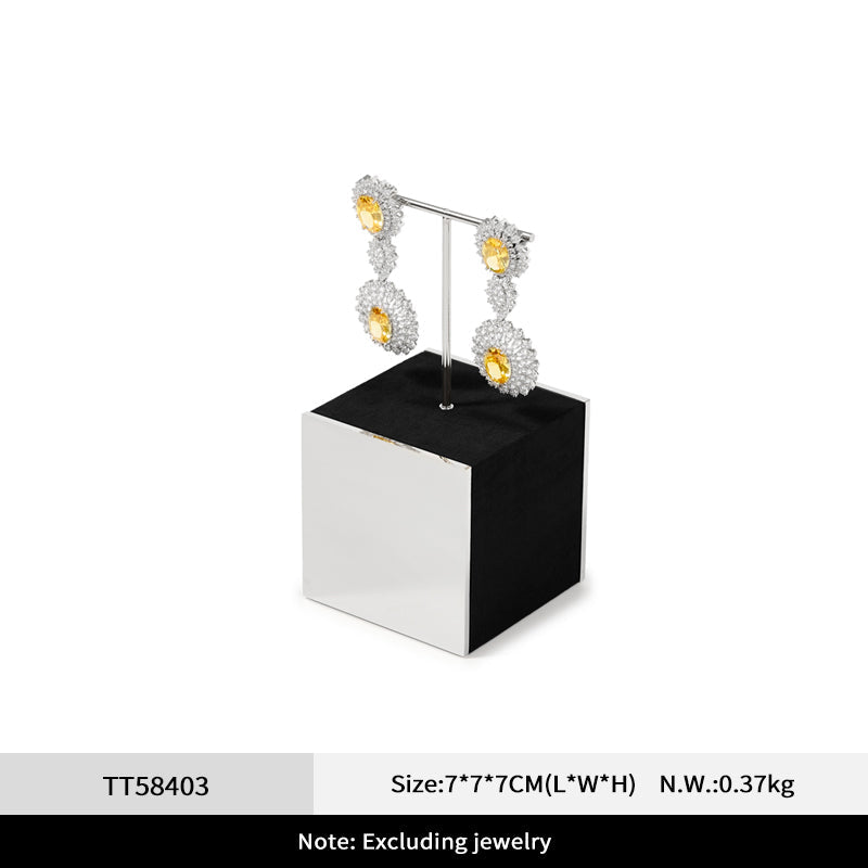 OIRLV Glossy Metal Ring and Earring Velvet Storage and Display Stand TT583-585
