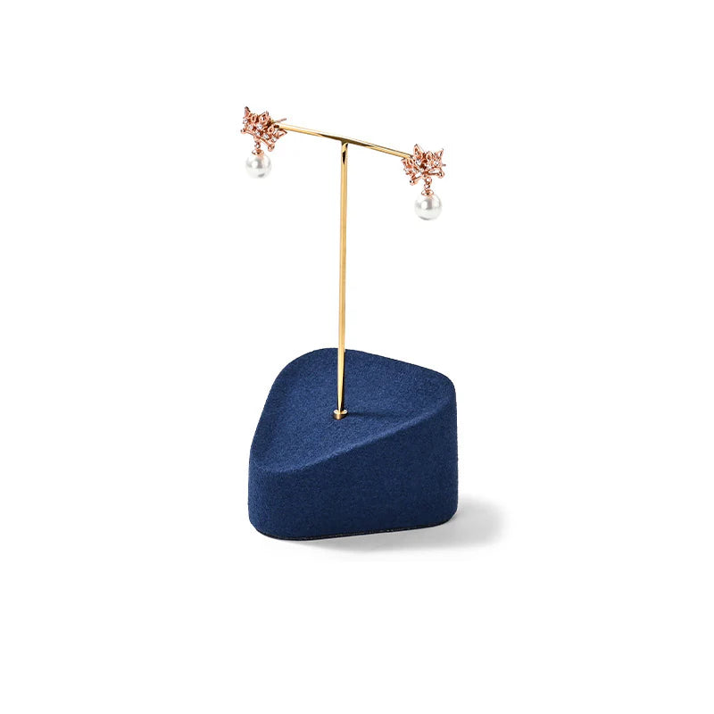 OIRLV Blue Microfiber Earrings Ring Necklace Jewelry Display Set TT352