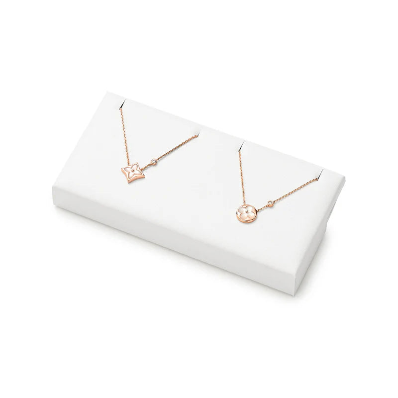 Oirlv White PU Leather Earrings Ring Necklace Jewelry Display Set TT323