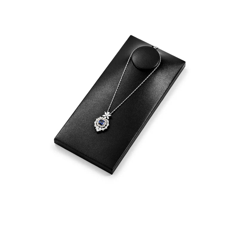 Oirlv Black PU Leather Earrings Ring Necklace Jewelry Display Set TT319