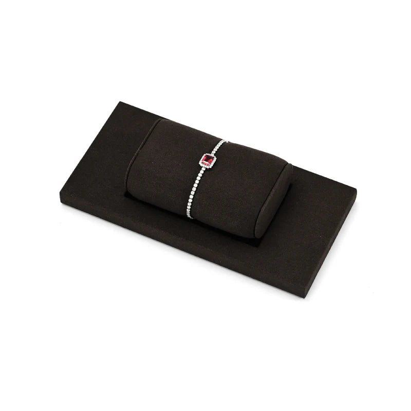 Oirlv Brown Microfiber Earrings Ring Necklace Jewelry Display Set TT298