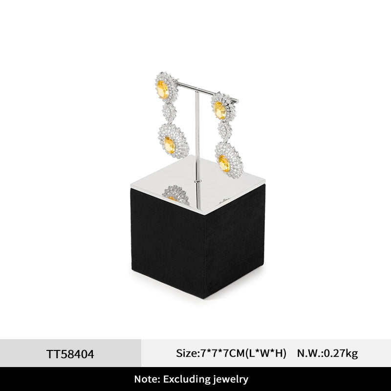 OIRLV Glossy Metal Ring and Earring Velvet Storage and Display Stand TT583-585