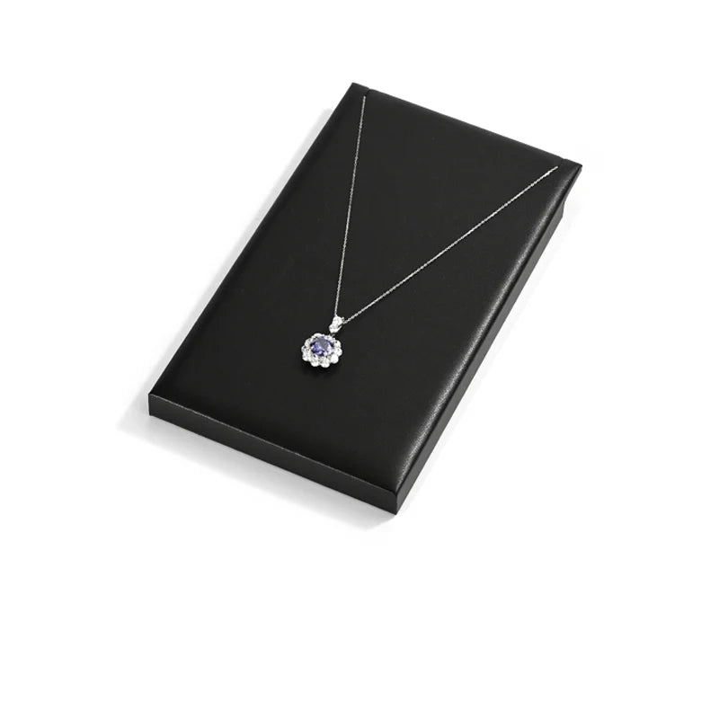 Oirlv Black PU Leather Earrings Ring Necklace Jewelry Display Set TT322