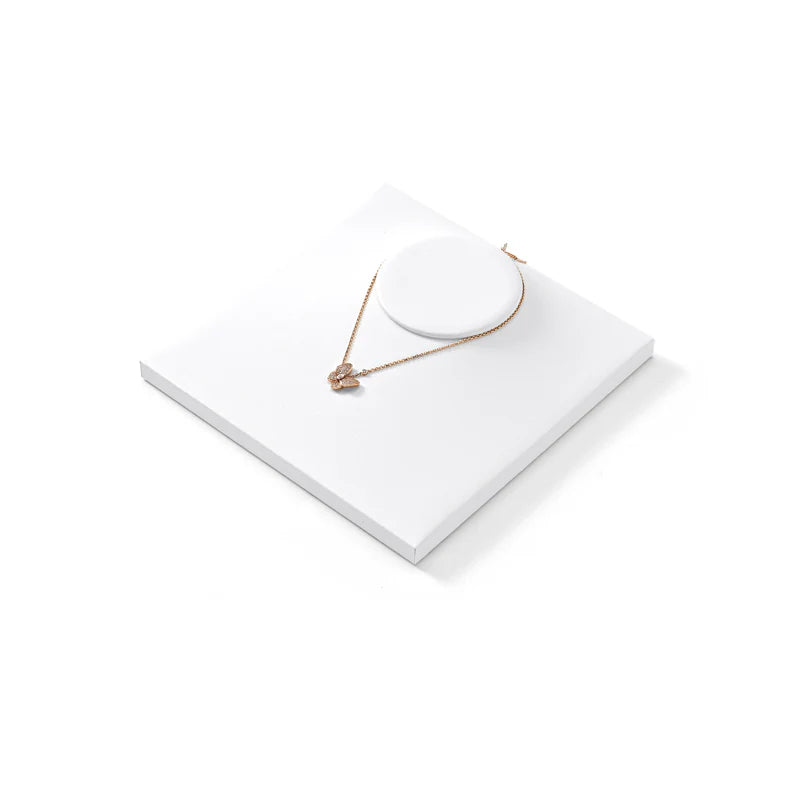 Oirlv White PU Earrings Ring Necklace Jewelry Display Set TT299