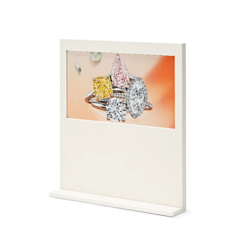 Beige Microfiber Earrings Ring Necklace Jewelry Display Set TT255