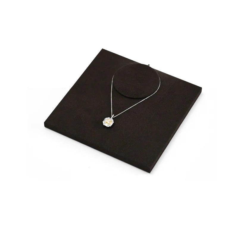 Oirlv Brown Microfiber Earrings Ring Necklace Jewelry Display Set TT298