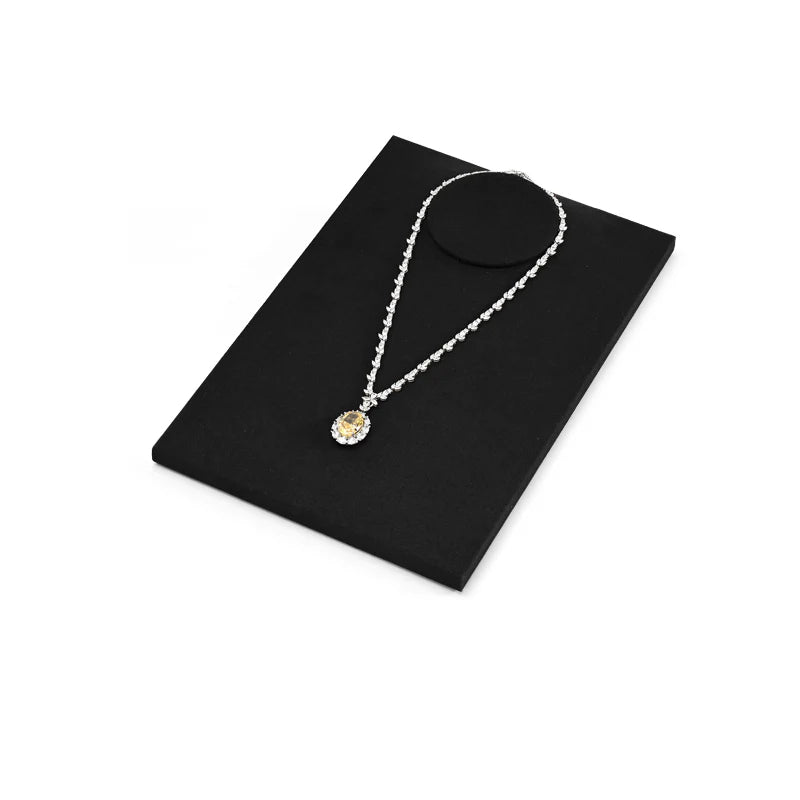 Oirlv Black Microfiber Earrings Ring Necklace Jewelry Display Set TT297