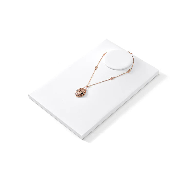 Oirlv White PU Earrings Ring Necklace Jewelry Display Set TT299