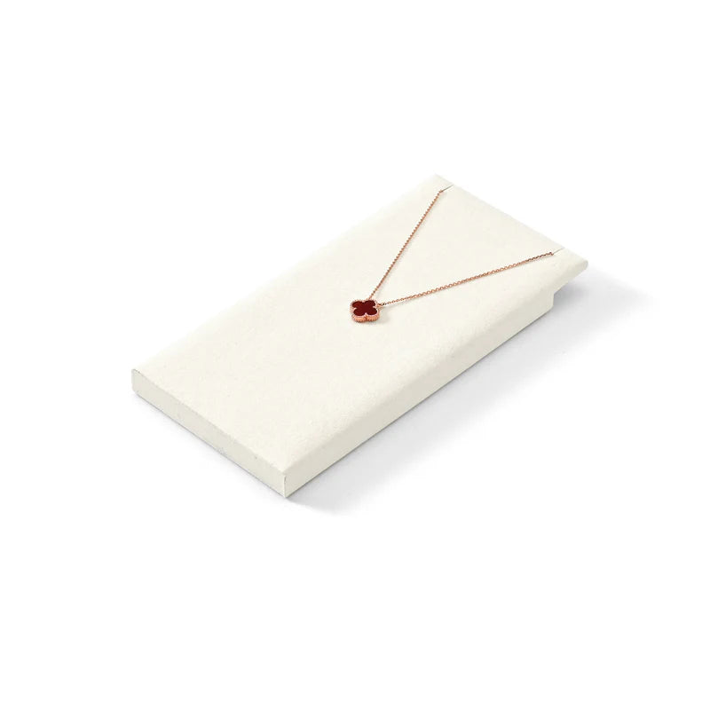 Beige Microfiber Earrings Ring Necklace Jewelry Display Set TT300