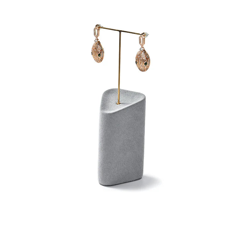 OIRLV Grey Microfiber Earrings Ring Necklace Jewelry Display Set TT353