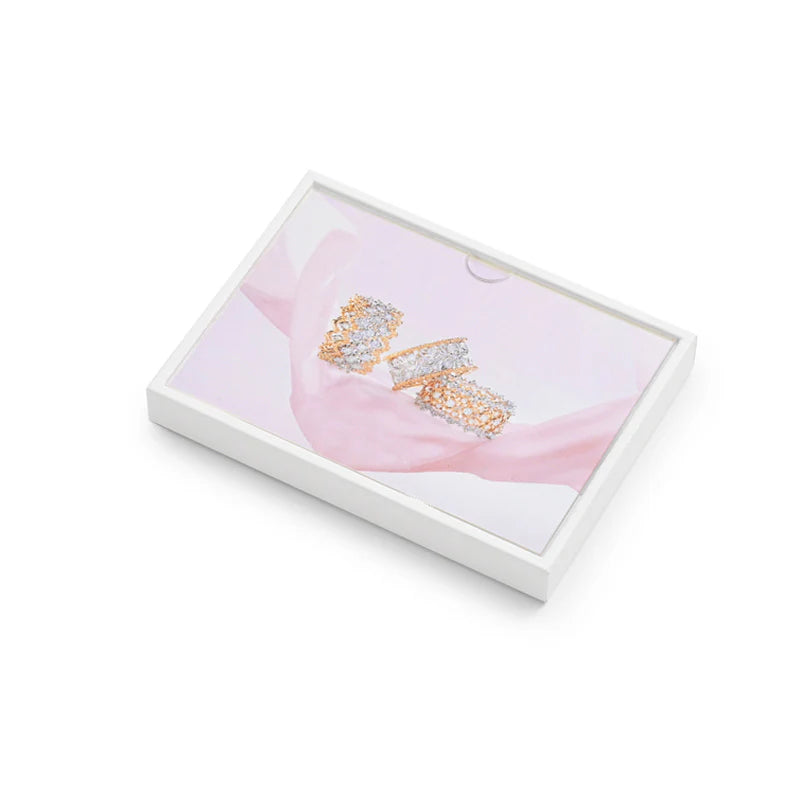 Oirlv White PU Leather Earrings Ring Necklace Jewelry Display Set TT323