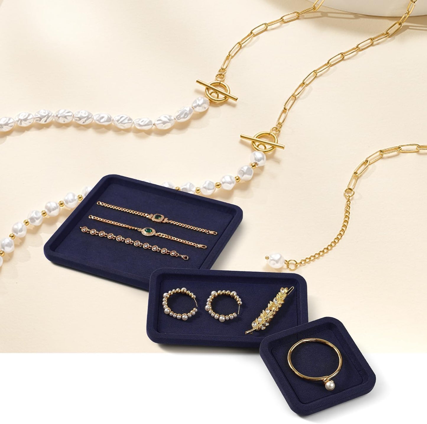 OIRLV Microfiber Jewelry Trays Stackable ：P201