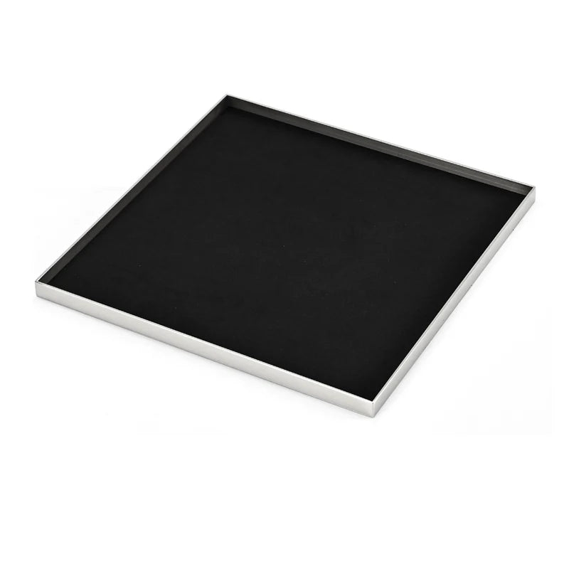 Oirlv Black Microfiber Earrings Ring Necklace Jewelry Display Set TT297