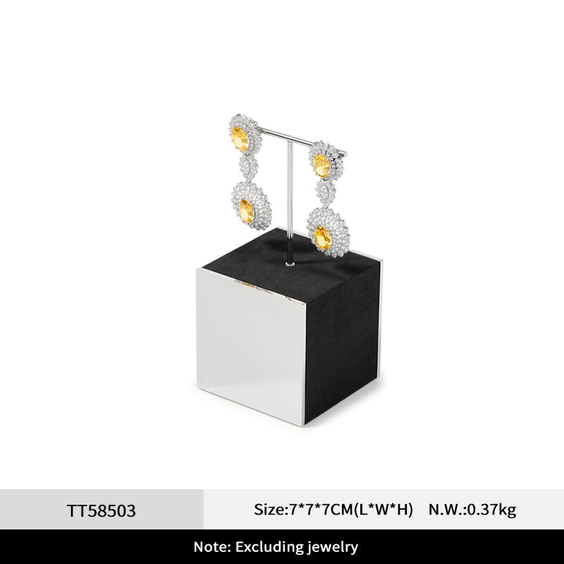 OIRLV Glossy Metal Ring and Earring Velvet Storage and Display Stand TT583-585