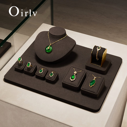 Fashion Brown Microfiber Jewelry display set series：TT309