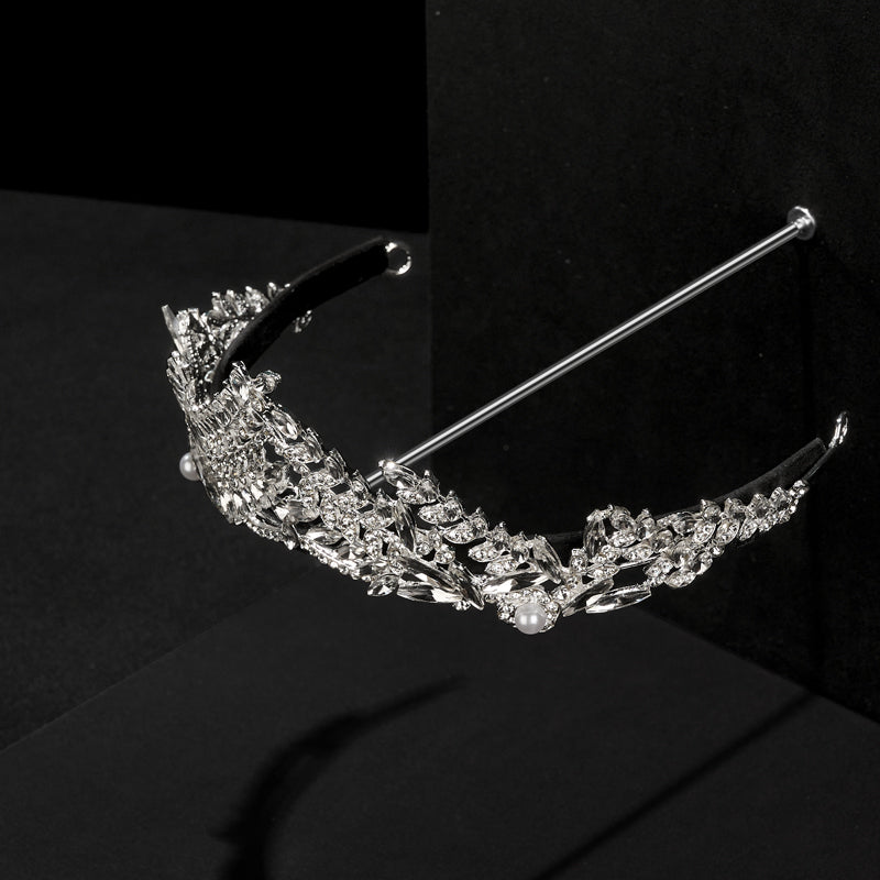Luxury Black Beige Suede Metal Crown Display Props TT591-92