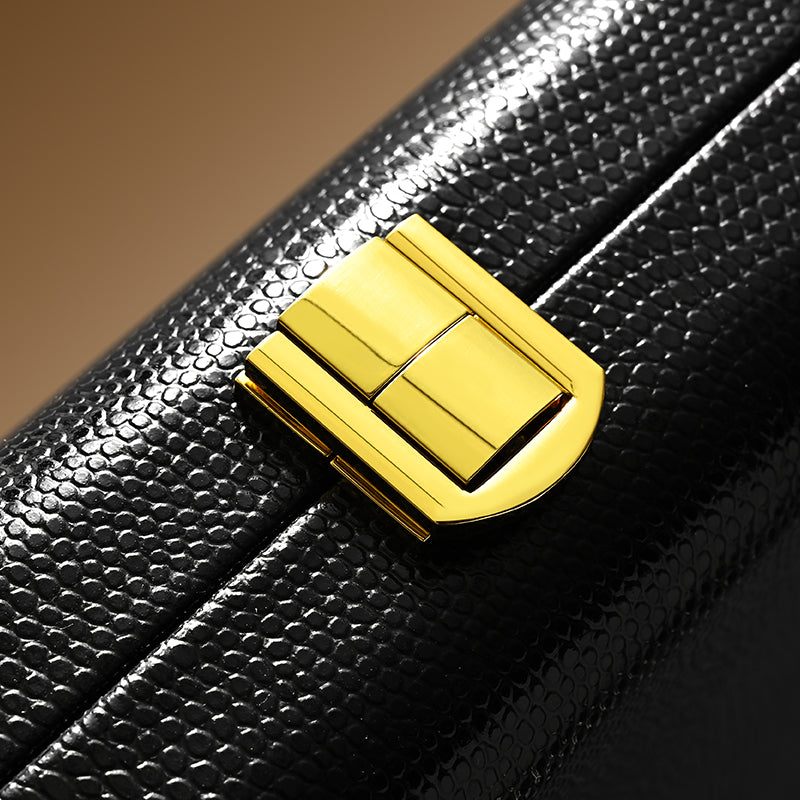 Black PU Leather Microfiber Jewelry Box H156