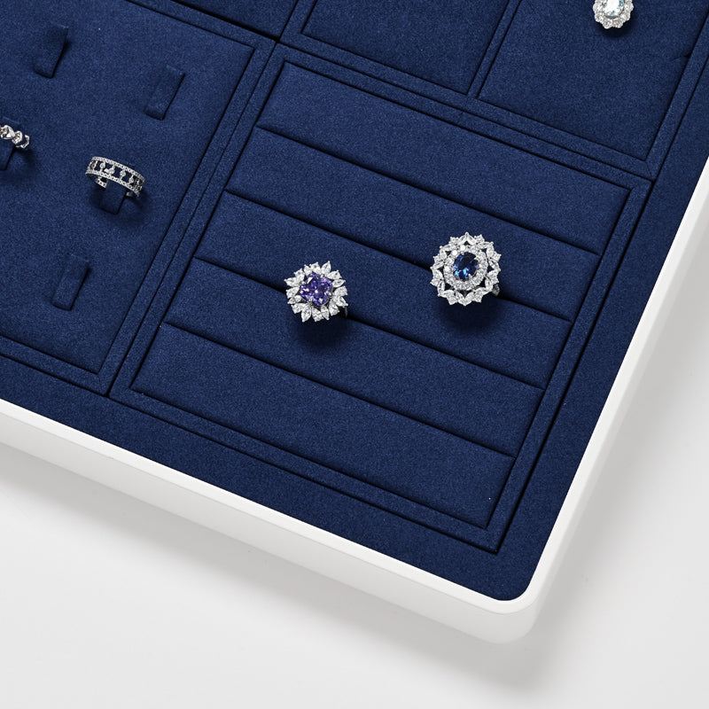 New Blue Microfiber Multiple Combination Jewelry Tray P159