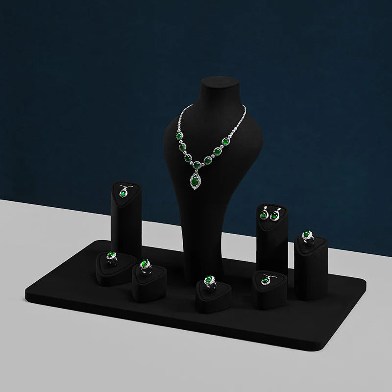 Microfiber necklace ring watch earring display props jewelry display set TT467