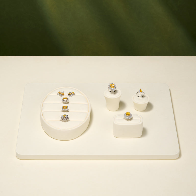 Beige Rings Necklace Jewelry Display Set TT244
