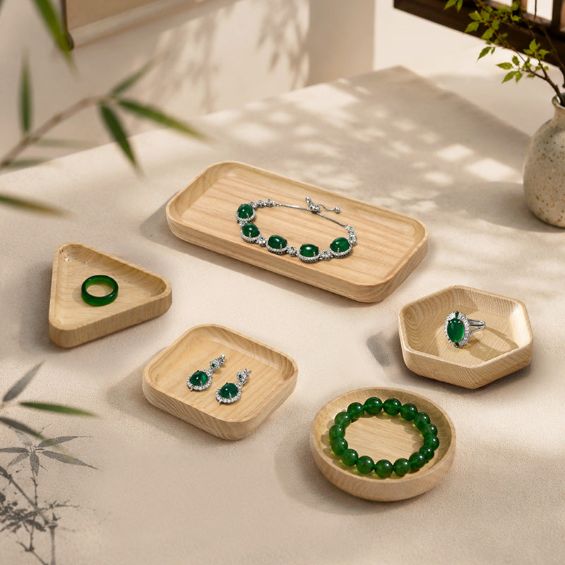 OIRLV Fashion Wooden Wood Color Jewelry Display Tray ：SM252