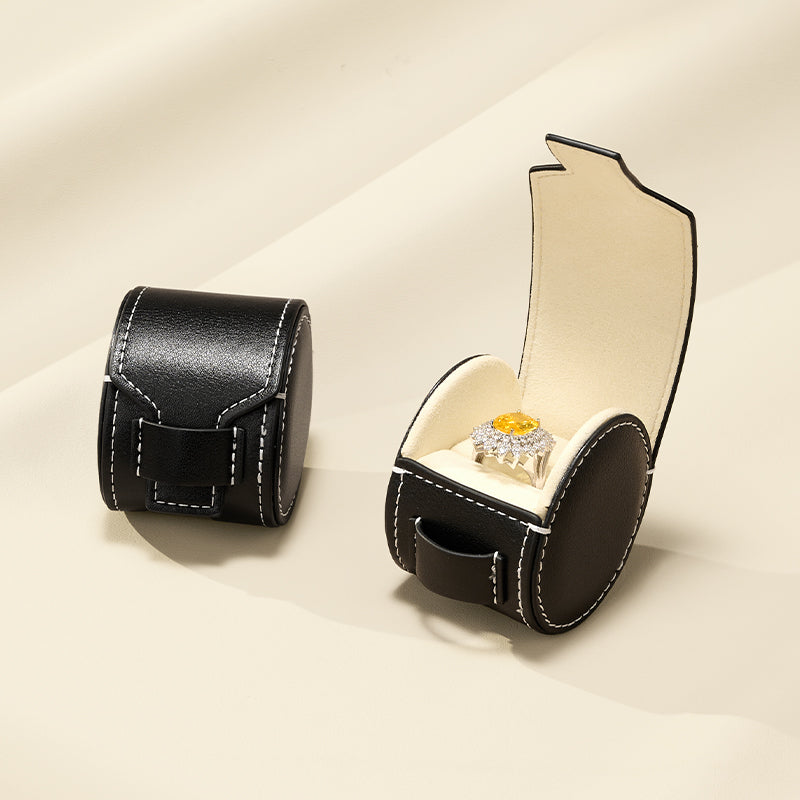 New-arrival Black PU Leather Jewelry Storage Bag :B025