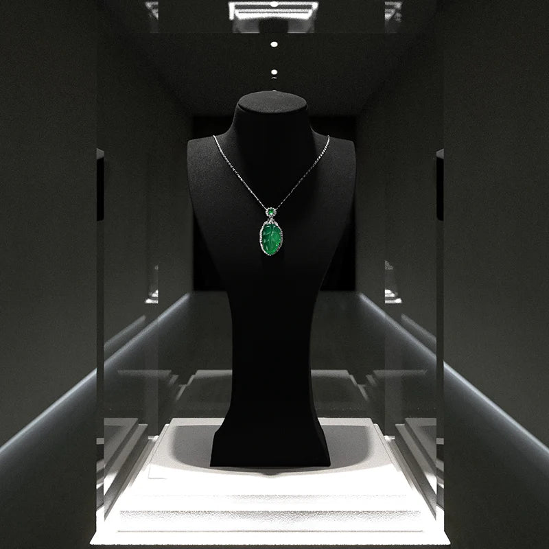 Elegant Microfiber Necklace Bust Display Stand RX093