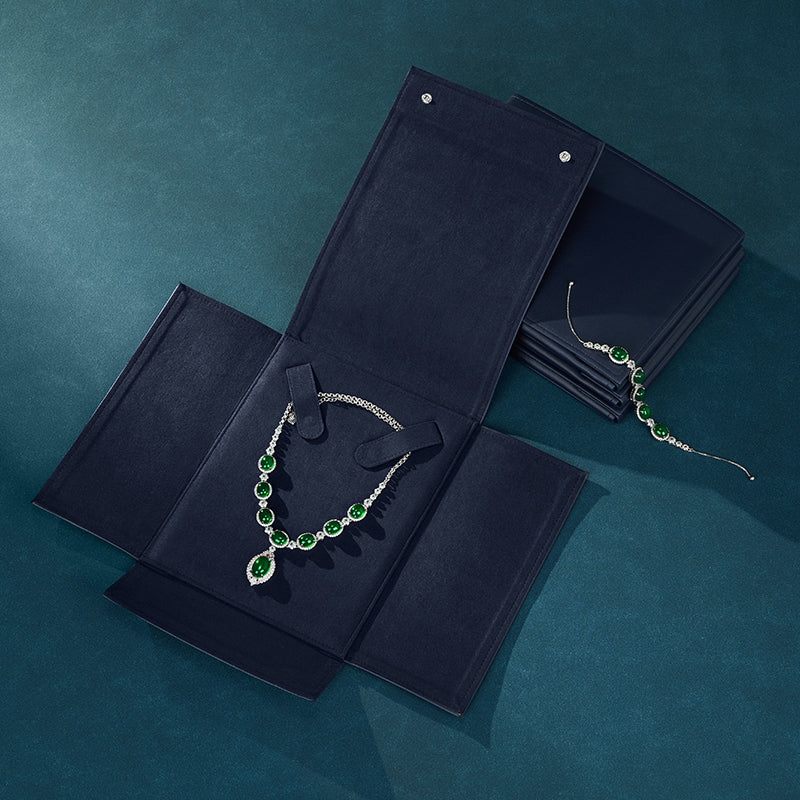 Blue Portable Necklace Jewelry Gift Bag D029