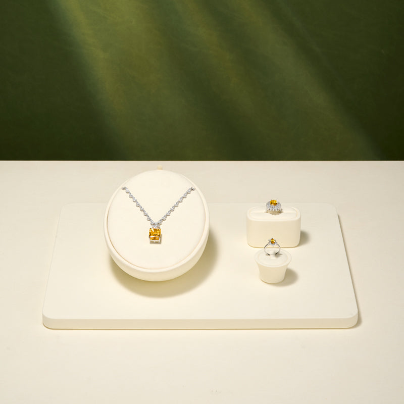 Beige Rings Necklace Jewelry Display Set TT244