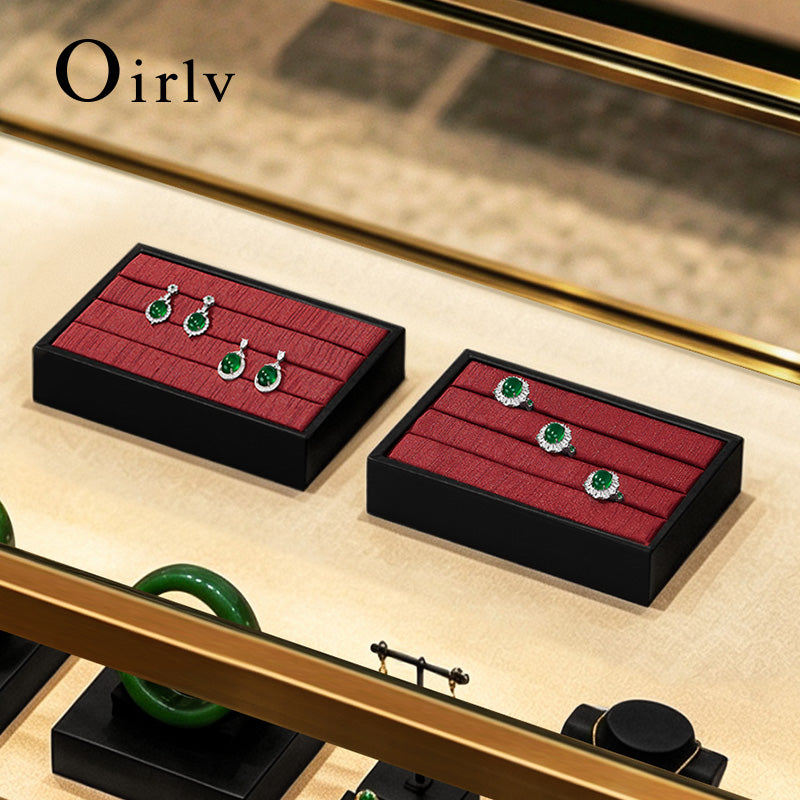 Oirlv Luxury Black velvet jewelry display tray ：P186