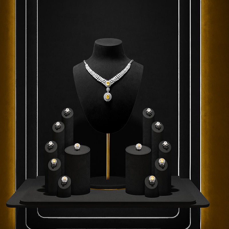 Black Ring Necklace Set Turn Display Stand TT076