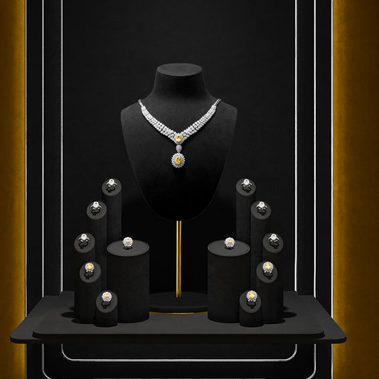 Black Ring Necklace Set Turn Display Stand TT076