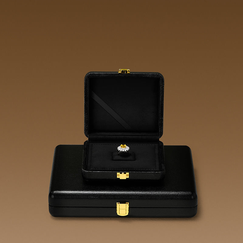 Black PU Leather Microfiber Jewelry Box H156