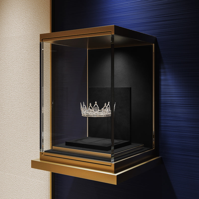 Luxury Black Beige Suede Metal Crown Display Props TT591-92