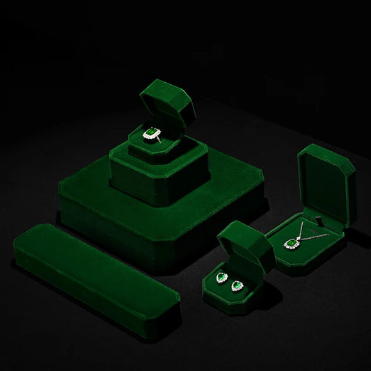 Green Velvet Jewelry Packaging Box H190