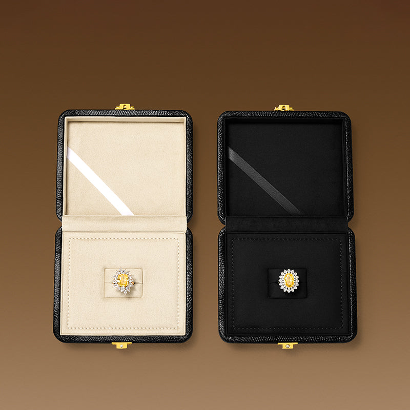 Black PU Leather Microfiber Jewelry Box H156