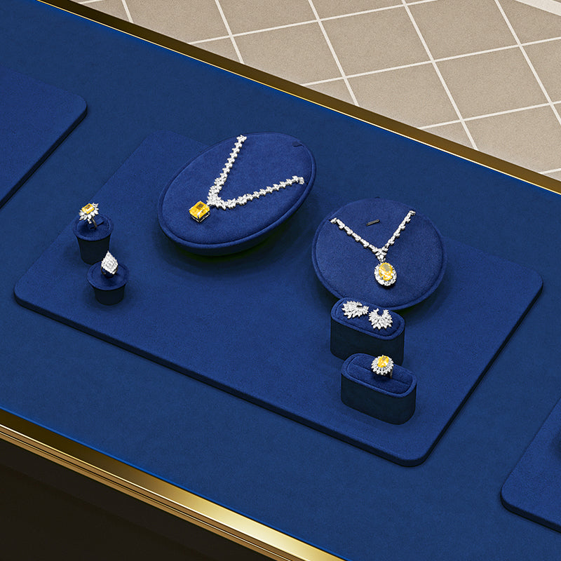 Fashion Blue Microfiber Jewelry Set Collection  TT593