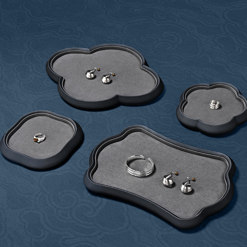 Factory Grey PU Leather Jewelry Display Plate P219