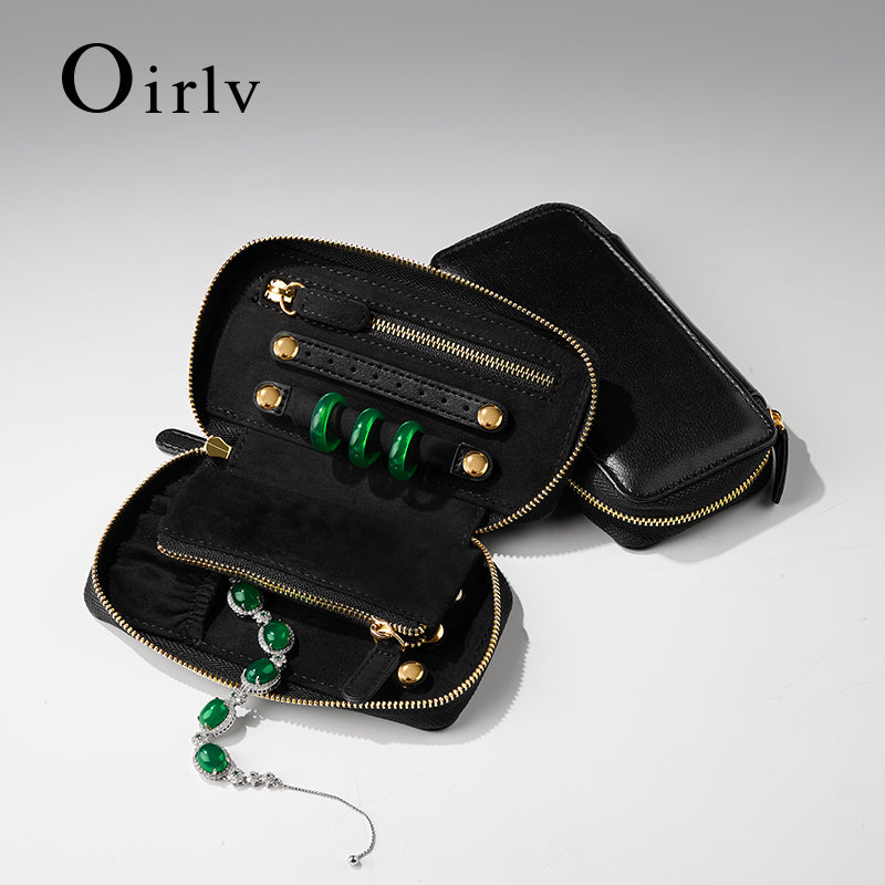 Luxury Black PU Leather Microfiber Storage Bag ：B026