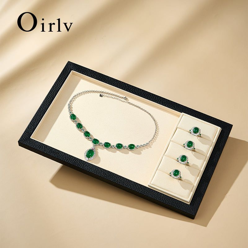 Hot-sale Beige Genuine Leather Jewelry Tray：P238