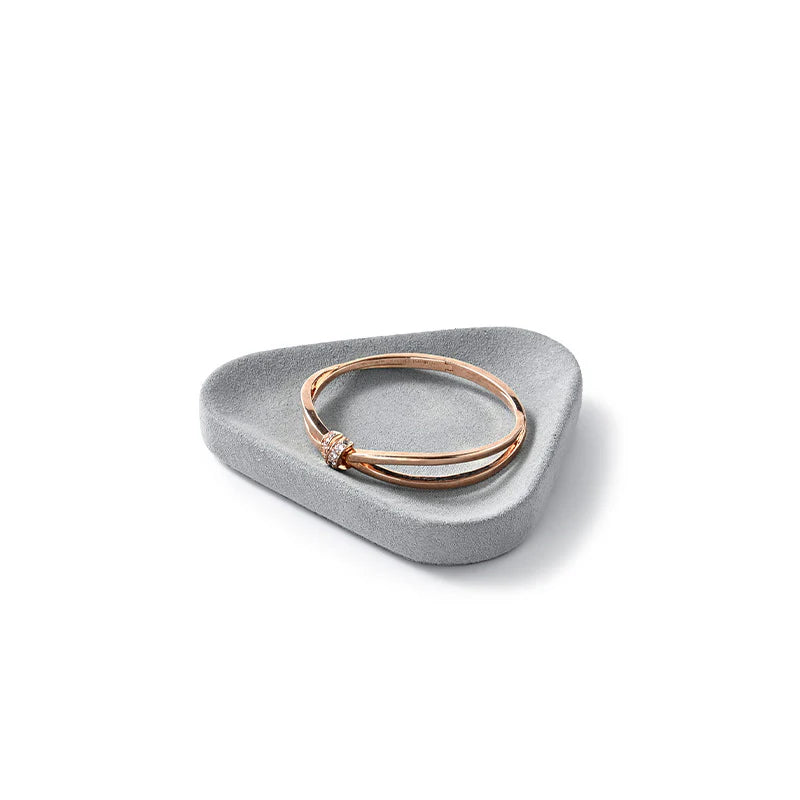 OIRLV Grey Microfiber Earrings Ring Necklace Jewelry Display Set TT353