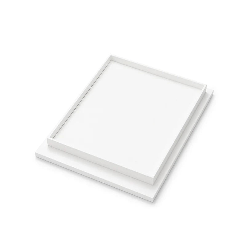 Oirlv White PU Leather Earrings Ring Necklace Jewelry Display Set TT323