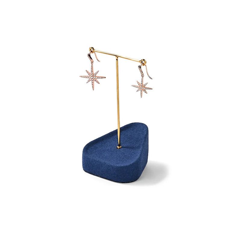 OIRLV Blue Microfiber Earrings Ring Necklace Jewelry Display Set TT352