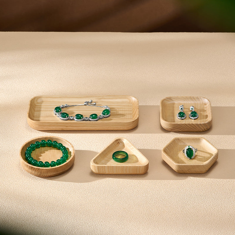 OIRLV Fashion Wooden Wood Color Jewelry Display Tray ：SM252