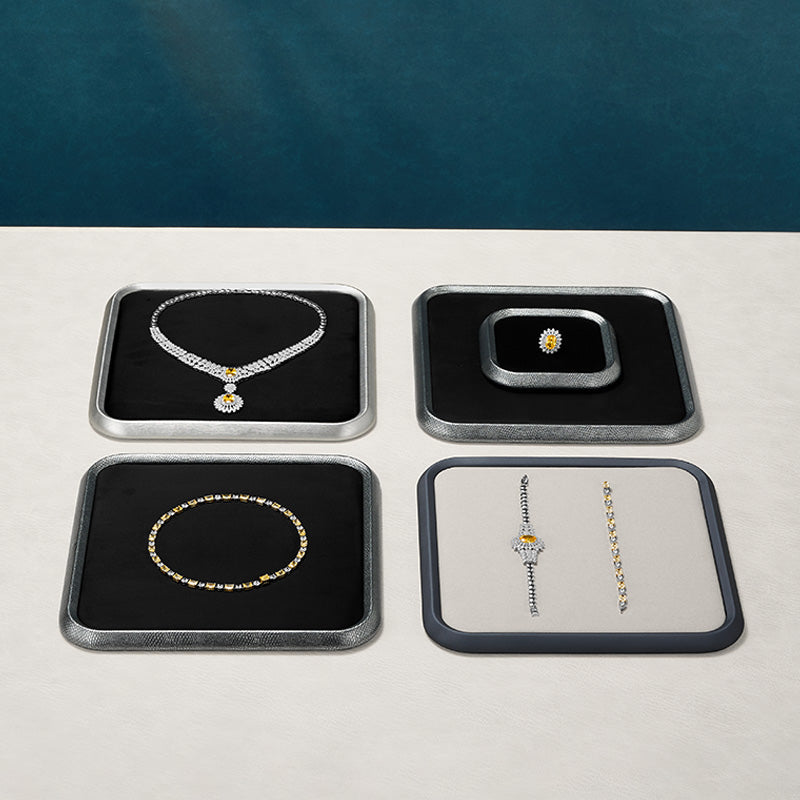 OIRLV Fashion PU Leather Velvet Jewelry Display Plate : P241
