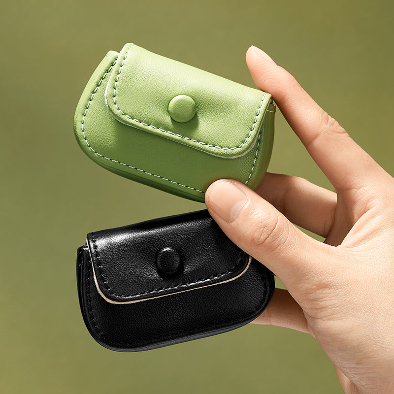 New-arrival Green Black PU Leahter Ring Storage Bag :B028